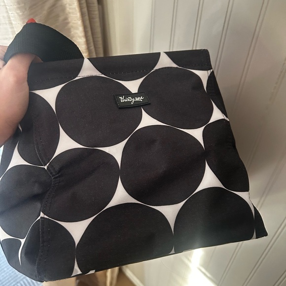 Thirty-One Black and White Circle Pattern Utility Tote - Picture 2 of 4